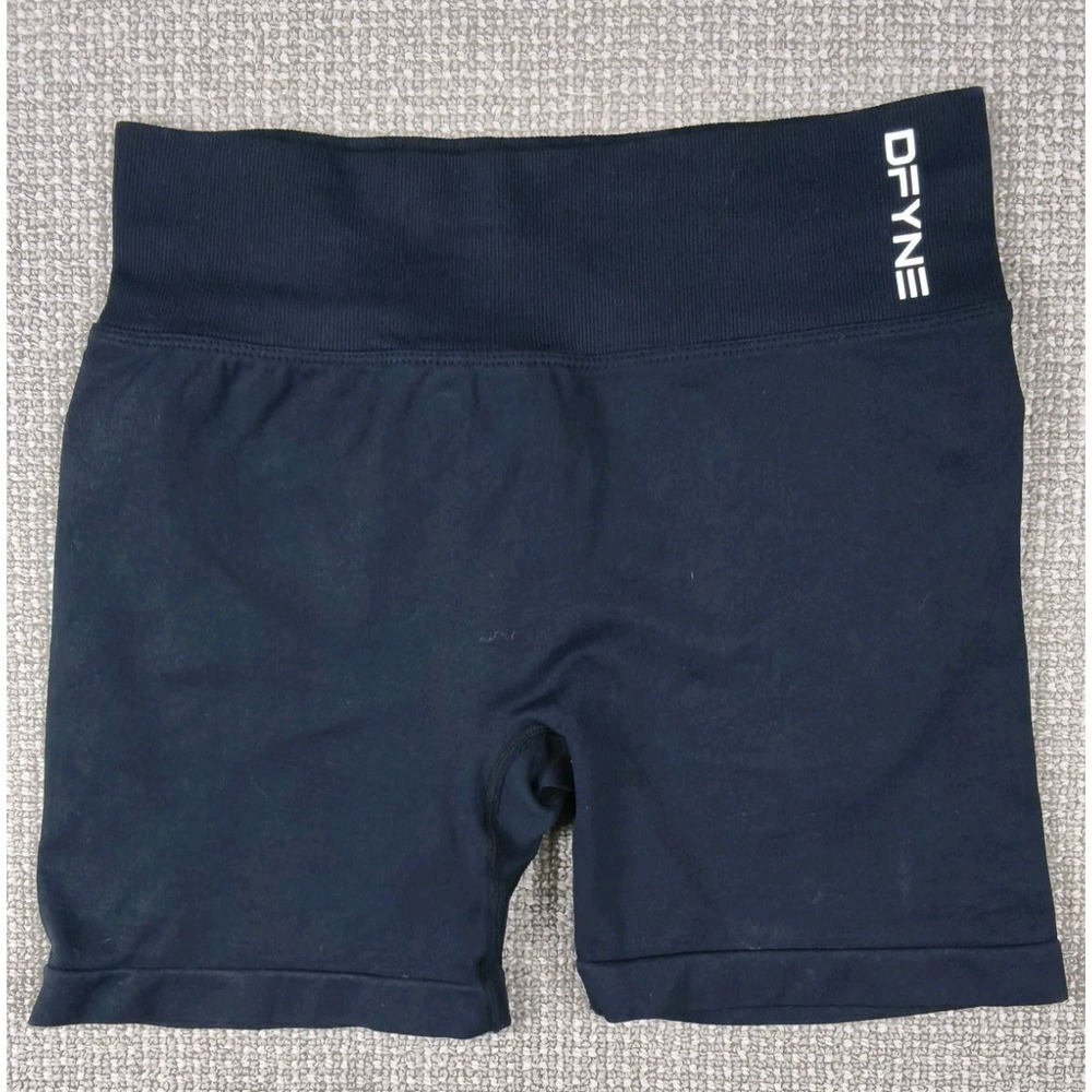 DFYNE Impact Seamless Workout Shorts Black Booty Glute Scrunch Gym Biker S